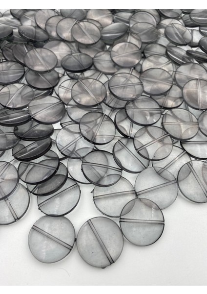 100GR Füme/ Gri 25MM Yassı Basık Yuvarlak Şeffaf Akrilik Boncuk,çanta Yapım Boncuğu (100GR~40 Adet), modelleri