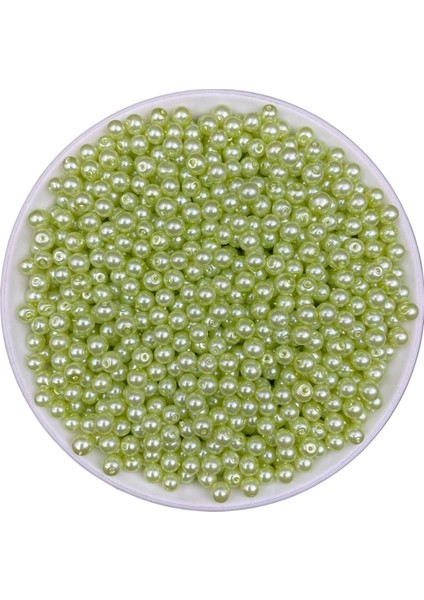 50 gr 5mm Açık Yeşil Renk Cam Inci Boncuk ,takı Yapım Boncuğu (50GR,~300 Adet)