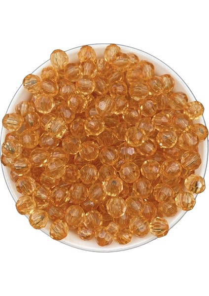 100GR 10MM Turuncu Renk Petek Model Akrilik Boncuk,takı,çanta Yapım Boncuğu (100GR,~210 Adet)