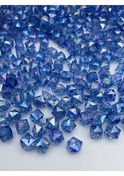 100GR 10MM Janjanlı Saks /koyu Mavi Küp,kübik Model Akrilik Boncuk,çanta Boncuğu (100GR,~180 Adet) fiyatları