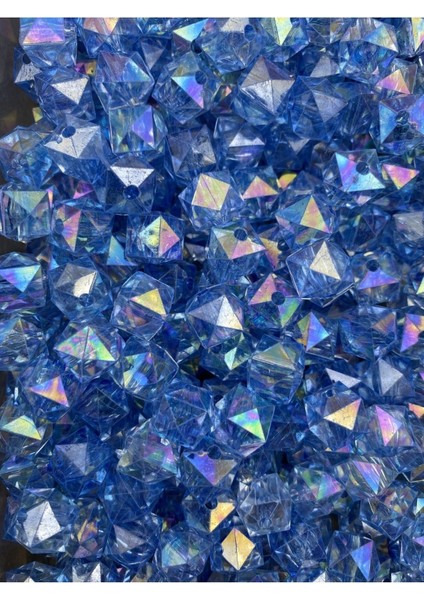 100GR 10MM Janjanlı Saks /koyu Mavi Küp,kübik Model Akrilik Boncuk,çanta Boncuğu (100GR,~180 Adet) fırsatları