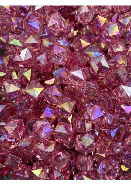 100GR 10MM Janjanlı Fuşya Küp,kübik Model Akrilik Boncuk,takı ,çanta Boncuğu (100GR,~180 Adet) fiyatları