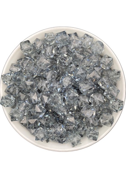 100GR 14MM Füme / Gri / Antrasit Renk Küp,kübik Akrilik Boncuk,takı ,çanta Boncuğu (100GR,~80ADET) fiyatları