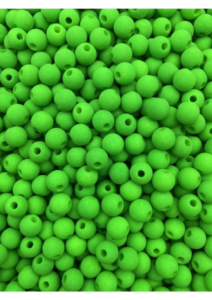 Neon Boncuk, 50GR 8mm Yeşil Renk Mat Neon Fosforlu Boncuk,takı Çanta Yapım Boncuğu (~210 Adet) fiyatları