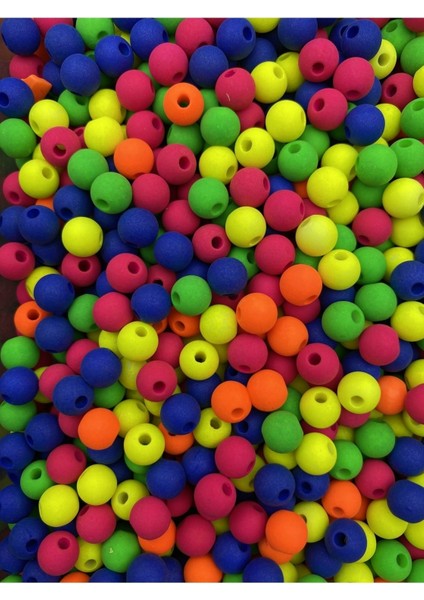 Neon BONCUK,50GR 8mm Karışık Renkli Mat Neon Fosforlu Boncuk,takı Çanta Yapım Boncuğu (~210 Adet) fiyatları