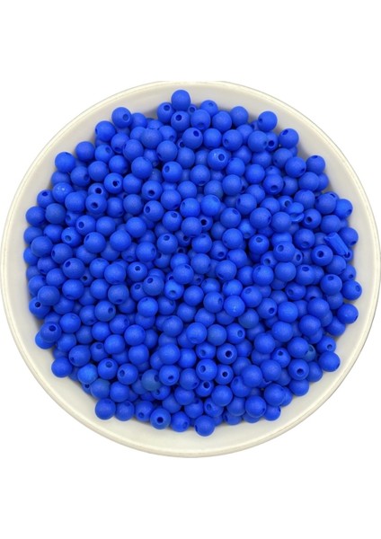 Neon Boncuk, 25GR 6mm Saks Koyu Mavi Mat Neon Fosforlu Boncuk,takı Yapım Boncuğu (25GR , ~220 Adet) fiyatları