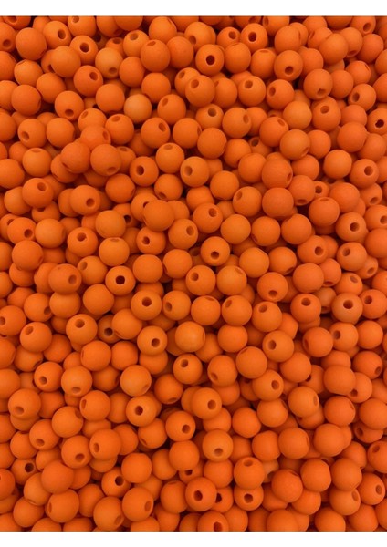 Neon Boncuk, 25GR 6mm Turuncu Mat Neon Fosforlu Boncuk,takı Yapım Boncuğu (25GR , ~220 Adet)