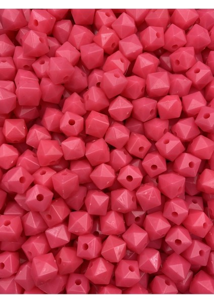 100GR 10MM Opak Fuşya Renk Küp, Kübik Model Akrilik Boncuk ,çanta Boncuğu (100GR,~200 Adet) modelleri