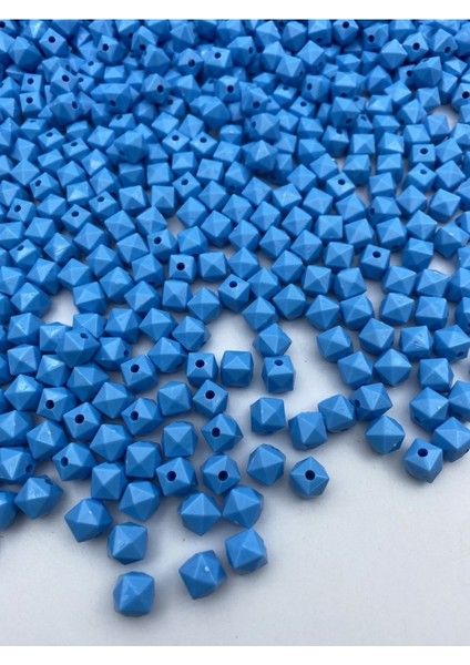 100GR 10MM Opak Mavi Renk Küp, Kübik Model Akrilik Boncuk ,çanta Boncuğu (100GR,~200 Adet) fiyatları