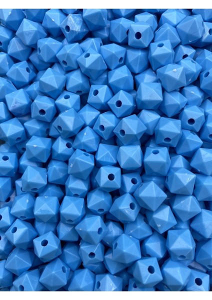100GR 10MM Opak Mavi Renk Küp, Kübik Model Akrilik Boncuk ,çanta Boncuğu (100GR,~200 Adet) modelleri