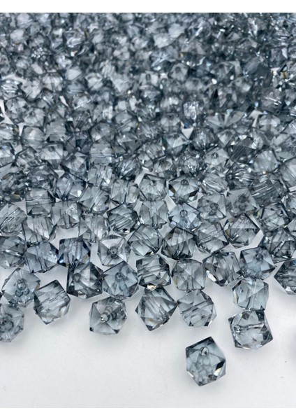 100GR 14MM Füme / Gri / Antrasit Renk Küp,kübik Akrilik Boncuk,takı ,çanta Boncuğu (100GR,~80ADET) modelleri