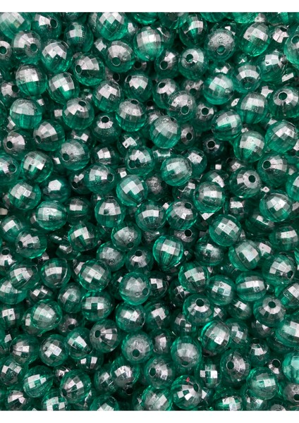 8mm Zümrüt Yeşili, Yeşil Akrilik Dünya Model Boncuk,takı , Çanta Yapım Boncuğu (50GR,~200 Adet) fiyatları