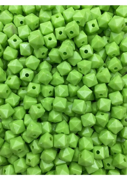 100GR 10MM Opak Açık Yeşil Küp Kübik Model Akrilik Boncuk ,çanta Boncuğu (100GR,~200 Adet) fiyatları