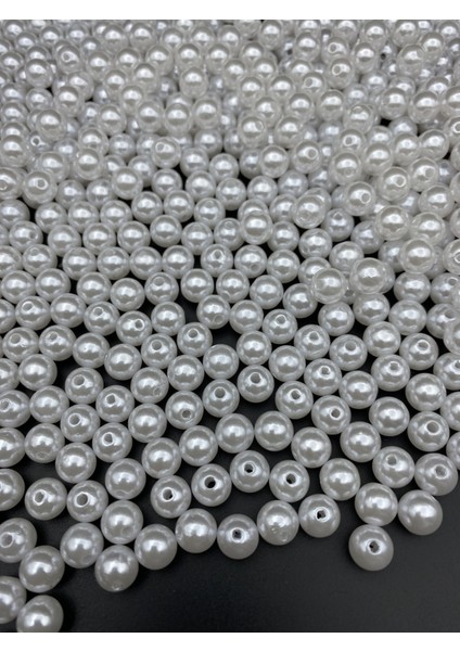 100GR 10MM Beyaz Renk Lüks / Lüx Kaplama Plastik Inci Boncuk, Takı Yapım Boncuğu (100GR,~190 Adet) modelleri