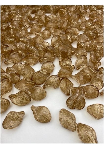 Vizon Renk Kıvrık Model Çatlak Buzlu Akrilik Boncuk,takı Yapım, Çanta Boncuğu (100GR,~40 Adet)