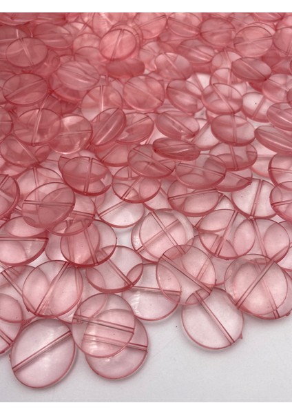 100GR Pembe Renk 25MM Yassı Basık Yuvarlak Akrilik Boncuk,çanta Yapım Boncuğu (100GR~40 Adet), fiyatları