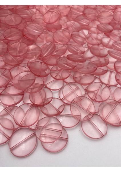 100GR Pembe Renk 25MM Yassı Basık Yuvarlak Akrilik Boncuk,çanta Yapım Boncuğu (100GR~40 Adet), modelleri