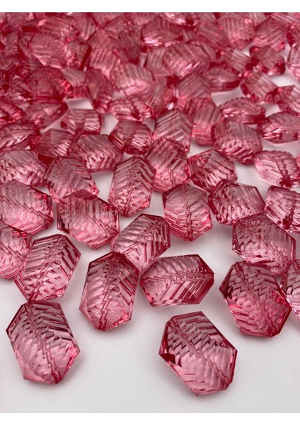 100GR Fuşya Büyük Çizgili Balıksırtı Model Akrilik BONCUK,20X30MM Çanta Boncuğu (20 Adet)