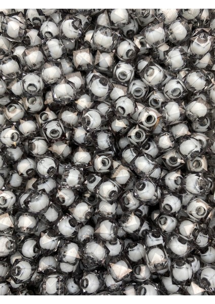 10MM Gri / Füme Renk Içi Boncuklu Akrilik Küp Boncuk,takı,çanta Yapım Boncuğu (100GR,~250 Adet) indirimleri