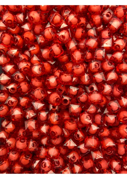 50GR 8mm Kırmızı Renk Içi Boncuklu Akrilik Küp Boncuk,takı,çanta Yapım Boncuğu (50GR,~180 Adet) fiyatları