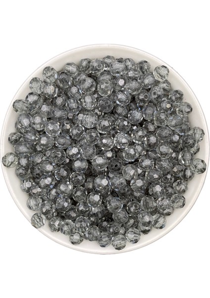 50GR 8mm Gri / Füme / Antrasit Renk Petek Model Akrilik Boncuk,takı,çanta Boncuğu (50GR,~200 Adet)