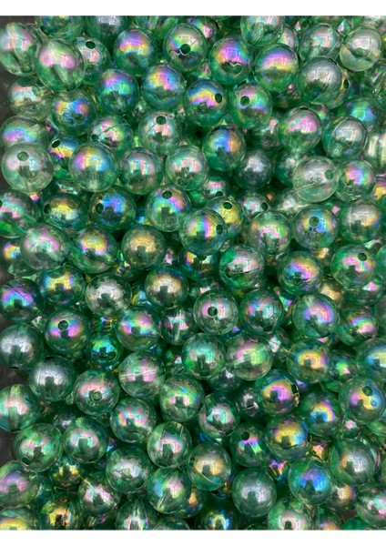 10MM Zümrüt Yeşili, Yeşil Renk Janjanlı Akrilik Boncuk, Takı, Çanta Yapım Boncuğu (50GR,~80 Adet) fiyatları