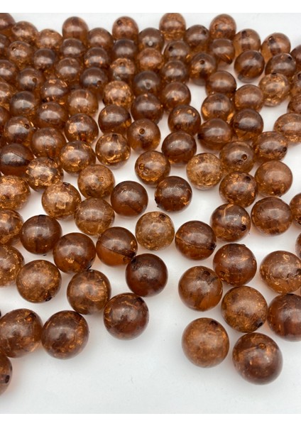 100GR 18MM Kahverengi Çatlak Model Akrilik Boncuk, Çanta Yapım, Hobi Boncuğu (100GR, ~30 Adet) modelleri