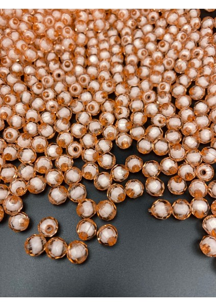 10MM Içi Boncuklu Mercan /somon Renk Akrilik Petek Model Boncuk,takı,çanta Boncuğu (100GR,~200 Adet)