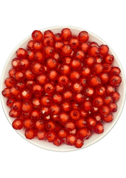 10MM Içi Boncuklu Kırmızı Renk Akrilik Petek Model Boncuk,takı,çanta Boncuğu (100GR,~200 Adet) fiyatları