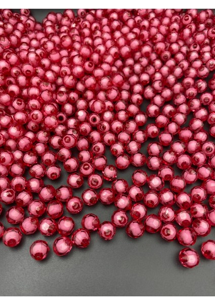 50GR 8mm Fuşya / Koyu Pembe Içi Boncuklu Akrilik Petek Boncuk,takı,çanta Boncuğu (50GR,~200 Adet) fiyatları