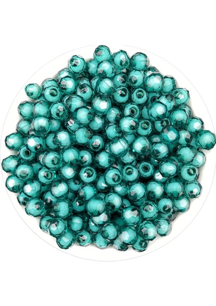 50GR 8mm Zümrüt Yeşili Içi Boncuklu Akrilik Petek Boncuk,takı,çanta Yapım Boncuğu (50GR,~200 Adet)