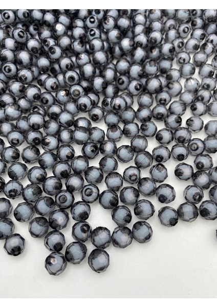 50GR 8mm Füme / Gri Renk Içi Boncuklu Akrilik Petek Boncuk,takı,çanta Yapım Boncuğu (50GR,~200 Adet) fiyatları