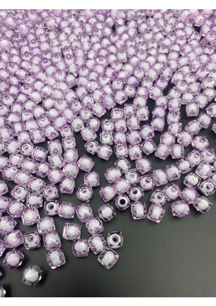 10MM Lila Renk Içi Boncuklu Akrilik Küp Boncuk,takı,çanta Yapım Boncuğu (100GR,~250 Adet) modelleri