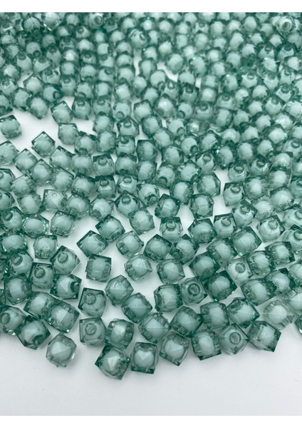 10MM Turkuaz Renk Içi Boncuklu Akrilik Küp Model Boncuk,takı,çanta Yapım Boncuğu (100GR,~250 Adet) fiyatları