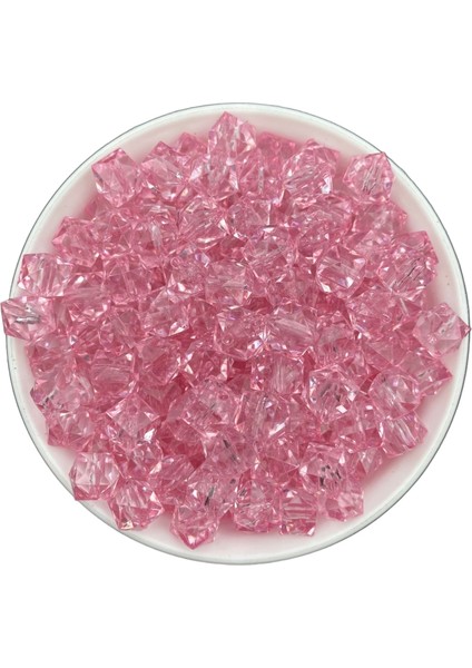 100GR 14MM Pembe Renk Küp,kübik Akrilik Boncuk,takı ,çanta Boncuğu (100GR,~80ADET) fiyatları
