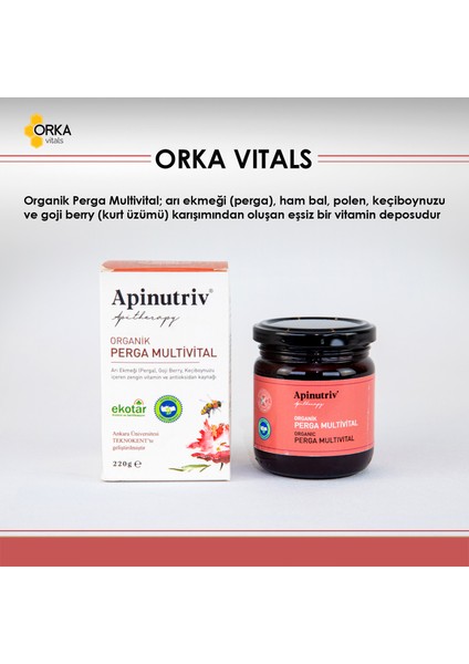 Organik Perga Multivital 220 gr Takviye Edici Gıda