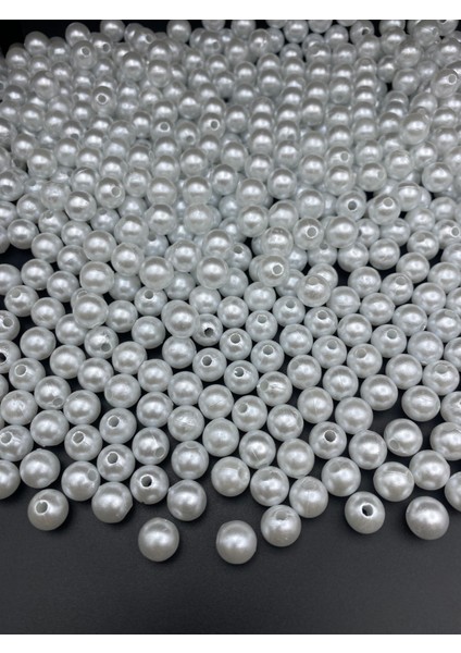 100GR 10MM Beyaz Plastik Inci,plastik Inci Boncuk , Takı Yapım Boncuğu (100GR,~180ADET )