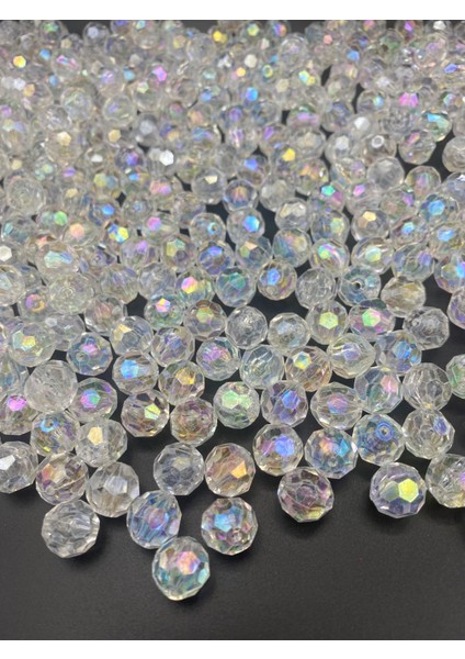 12MM Janjanlı Şeffaf Petek Model Akrilik Boncuk,parlak Takı Yapım Hobi Boncuğu (100GR,~120 Adet)