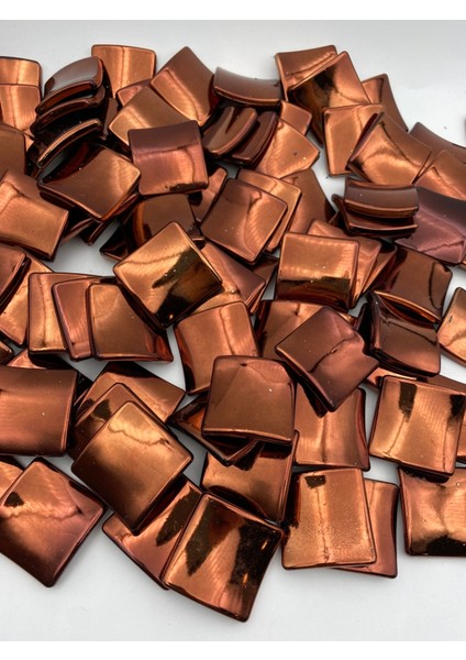 100GR Kahverengi Metalize Kare Baklava Model Boncuk, Aksesuar, Takı Çanta Boncuğu (100GR,~17 Adet) fiyatları