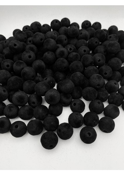 16MM Siyah Renk Kadife Boncuk Takı, Çanta Yapım Boncuğu ( 100GR,~40 Adet)