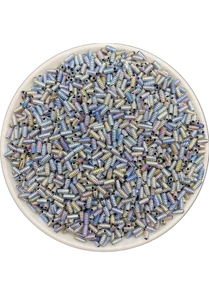 10GR Kurtçuk, Minik Janjanlı Boru Kurtçuk Model Boncuk, 6X3MM Boru Takı Boncuğu (10GR ~300 Adet)