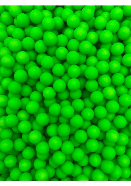 8mm Deliksiz Yeşil Renk Mat Neon Fosforlu Çakma Boncuk,deliksiz Neon Akrilik Boncuk (50GR ~170 Adet)