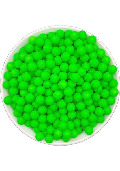 8mm Deliksiz Yeşil Renk Mat Neon Fosforlu Çakma Boncuk,deliksiz Neon Akrilik Boncuk (50GR ~170 Adet) fiyatları