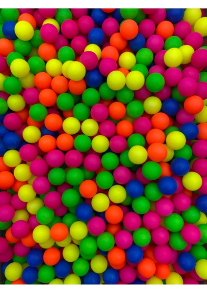 8mm Deliksiz Karışık Renkli Mat Neon Fosforlu Boncuk,deliksiz Neon Akrilik Boncuk (50GR ~170 Adet)