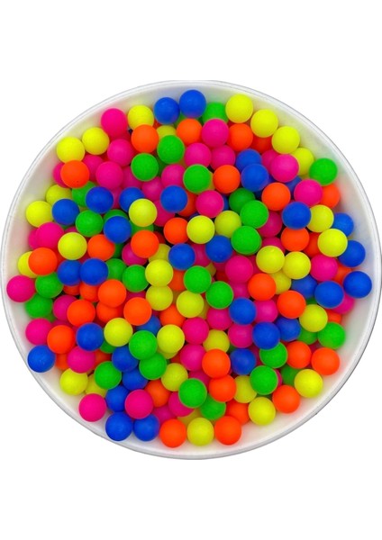 8mm Deliksiz Karışık Renkli Mat Neon Fosforlu Boncuk,deliksiz Neon Akrilik Boncuk (50GR ~170 Adet) fiyatları