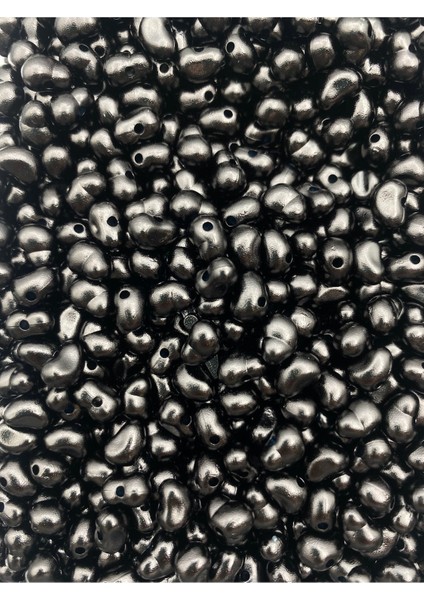 50GR Siyah Renk Formsuz Şekilsiz Plastik Lüks Barok Inci Boncuk, Yamuk Inci (~250 Adet) fiyatları