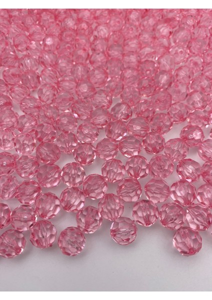 12MM Pembe Renk Petek Model Akrilik Boncuk,çanta Yapım Boncuğu ( 100GR,~120 Adet)