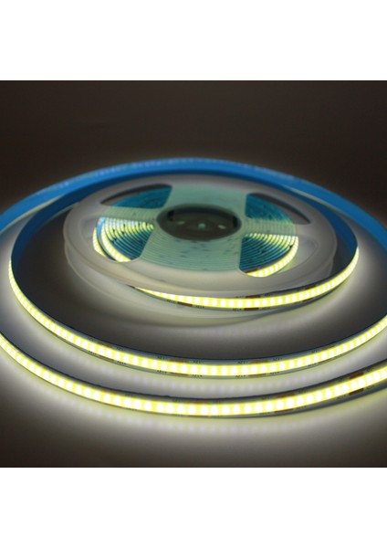 12V 8mm 320 Ledli Esnek Cob Şerit LED Gün Işığı IP20 5 Metre