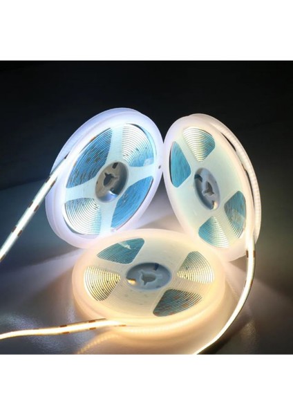 12V 8mm 320 Ledli Esnek Cob Şerit LED Gün Işığı IP20 5 Metre