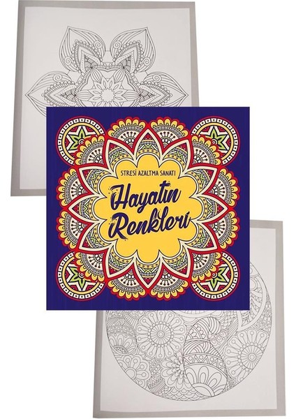 Hayatın Renkleri Büyüklere Boyama Kitabı Fatih 24 Renk Kuru Boya 1 Adet Ema Boyama Kitabı Büyükler Için Mandala Yaratıcı Boyama